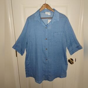 NEW DIRECTIONS Blue Swim Coverup